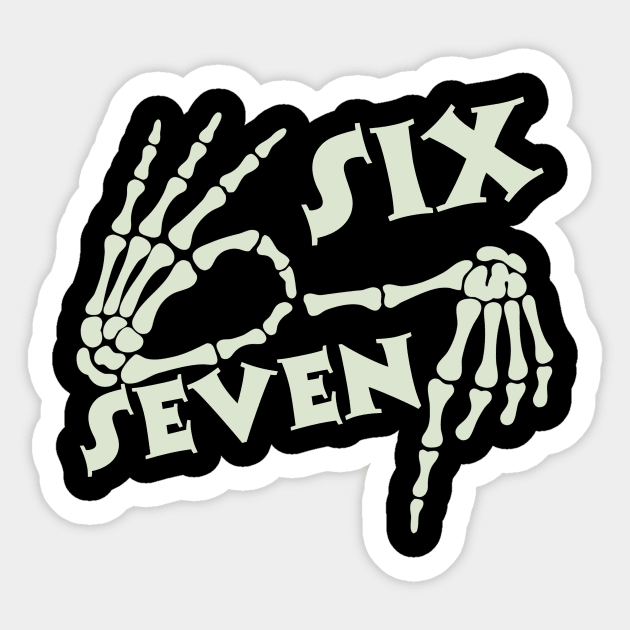 67 Skeleton Hand Sign Halloween Meme Sticker by The WYLD Tribe